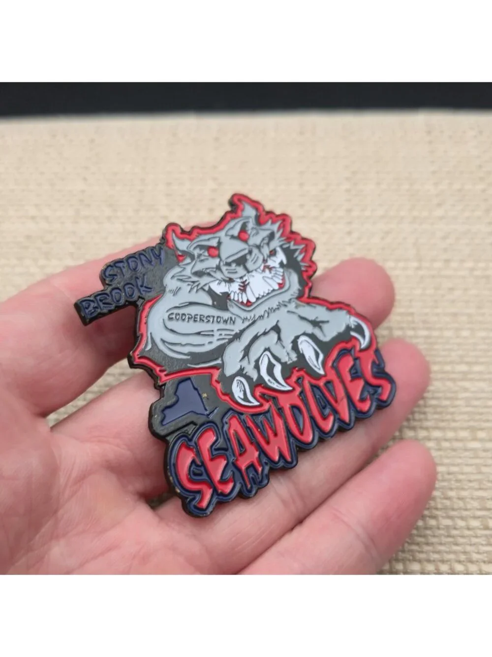 Stony Brook Seawolves Cooperstown Baseball Trading Pin B1443